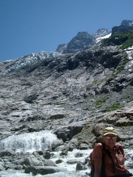 Gletschen er "kravlet" op ad bjerget