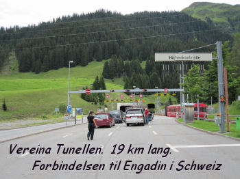 Vereina tunnel - udelukkende til biler.