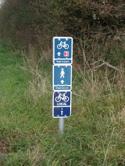 Afmærkning, vandre-, cykel- og lokalrute